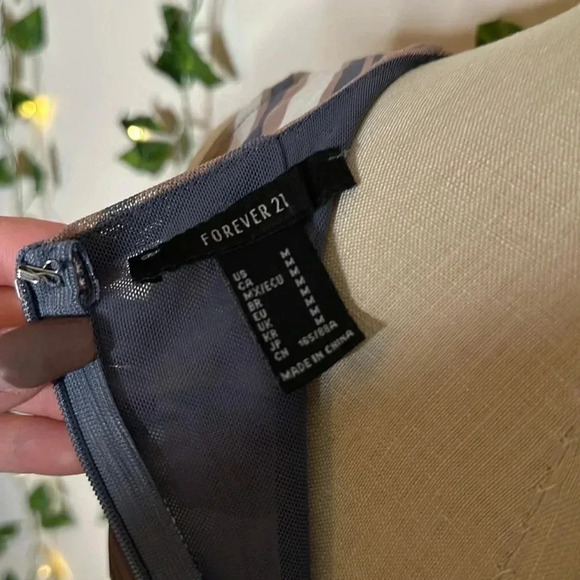 Forever 21 Lace Up Multicolored Neutral Tone Mini Dress - Picture 5 of 5